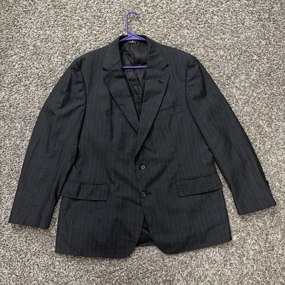 Polo University Club Ralph Lauren Blazer 44 Charcoal Gray Wool Made USA Jacket